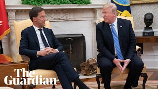 No Dutch prime minister awkwardly interrupts President Trump [upl. by Lorollas]