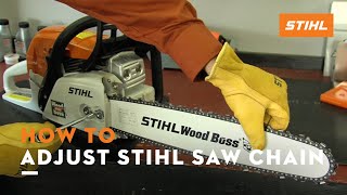 How To Adjust STIHL Saw Chain  STIHL Tutorial [upl. by Seraphim]