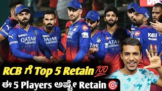 List of players RCB likely to retain for IPL 2025 KannadaIPL 2025 mega auction and RCB updates [upl. by Bresee]