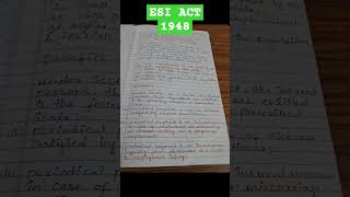 ESI ACT 1948 lawnotes lawdegree yogivemanauniversity [upl. by Magnuson]