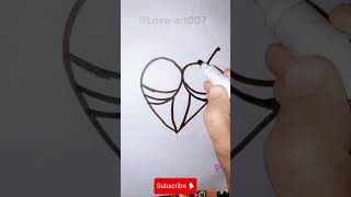 How to make bee 🐝 with heart ❤ ytshorts drawing art easydrawing youtuberslife [upl. by Nhepets]