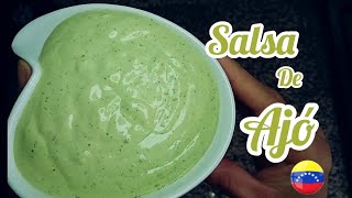 Como Hacer Salsa de Ajo Casera Venezolana para Empanadas Arepas  Muy FACIL de hacer [upl. by Carmon840]