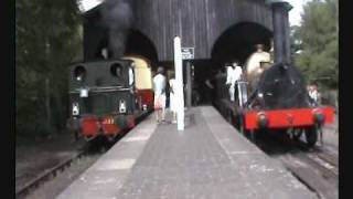 Steam 2 Broad guage Firefly engine races standard guage GWR tank engine at Didcot [upl. by Ingaborg]