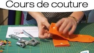 Cours de couture  Poser un bouton à pression en résine [upl. by Aihcela687]