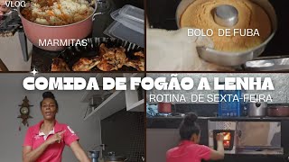 vlog  cozinhando no fogão a lenha [upl. by Nayrda]