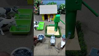 mini water hand pump ideas and mini motor water pump project  Cow video shorts  269 [upl. by Egiarc830]