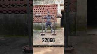 220kg Squat without belt 3 solid reps  105kg Bodyweight Born To Be A Legend [upl. by Claudy]