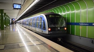 MVG UBahn Züge im UBahnhof Partnachplatz [upl. by Losyram22]