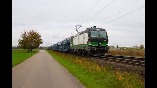 ELLEcco Rail Siemens Vectron 193 2417 mit Autotransportzug in Babenhausen Hessen [upl. by Kralc]