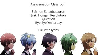 Assassination Classroom  All Openings Full With Lyrics [upl. by Belanger107]