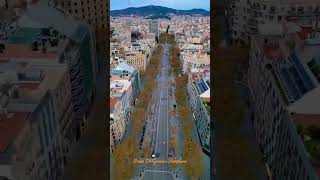 Paseo De Gracia Barcelona Spain 4k Drone view [upl. by Arihday523]