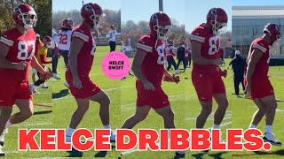 Travis Kelce pulls HILARIOUS stunt during Chiefs practice ahead of game vs Bills [upl. by Cuthburt563]