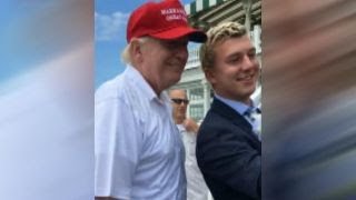 President Trump greets wedding guests at his Bedminster club [upl. by Ardried701]