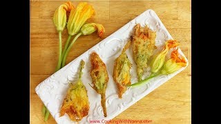 Fried Zucchini Flowers  Rossellas Cooking with Nonna [upl. by Abbot583]