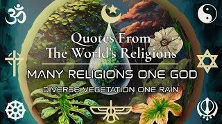 Quotes from the World Religions  Many Religions One God  One Rain Nourishes Diverse Vegetation [upl. by Akena952]