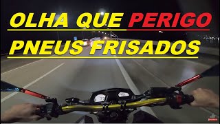 PODE FRISAR RISCAR PNEUS DE MOTO FICA BOM É PERIGOSO [upl. by Nylavad]