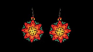 Circular Peyote Huichol Style Earrings [upl. by Libbie761]