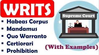 5 types of Writs in engConstitutional RemediesArticle32 amp 226fundamental rightindian polityupsc [upl. by Ferro]