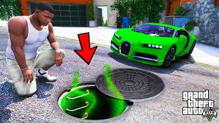 Franklin Went Inside The Secret Sewer Under His House In GTA 5  SHINCHAN and CHOP [upl. by Sremmus768]