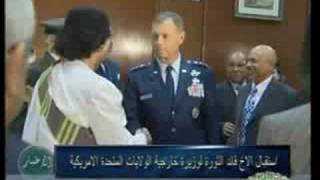 Rice meets Kadhafi on historic Libya visit [upl. by Doroteya]