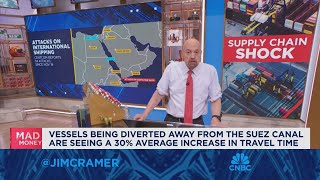 Jim Cramer talks the evolving supply chain situation in the Red Sea [upl. by Wertz]