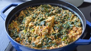 How to cook Kontomire stew Cocoyam  Taro Leaves with assorted Fishes amp Sheabutter Spinach Stew [upl. by Demmy]