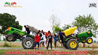 john deere 5050D vs Indofarm 3055 tractor tochan [upl. by Tterb763]