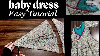 2 to 3 years baby frock cutting and stiching  diy fine sewing step by step tutorials [upl. by Evadne]