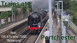 Trains at Portchester feat 7000 quotBritanniaquot and DB Class 67s [upl. by Sorce575]