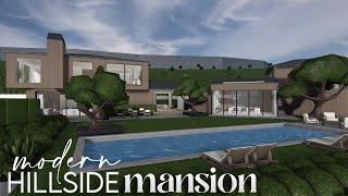 Bloxburg  Modern Hillside Mansion  House Build [upl. by Ahsele]