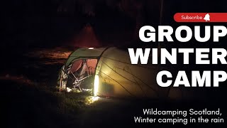 Wild camping Scotland Hot tent camping in the Galloway forest Group camp amp a curry [upl. by Ralf]