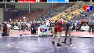 Last Chance Qual 74 KG Anton Gottfredson Sunkist Kids vs Ryan Festag SD State [upl. by Robin]