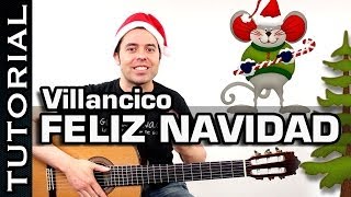 Villancico Feliz Navidad en guitarra tutorial con acordes completo [upl. by Alicec]