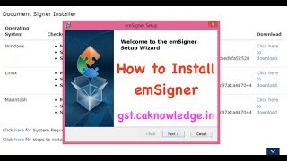 Installing emSigner for Register your DSC at the GST Portal [upl. by Anival620]