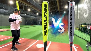 2022 Rawlings Quatro vs quotGlowstickquot 2018 Rawlings Quatro  BBCOR Exit Velocity Testing Hittrax [upl. by Dyl]