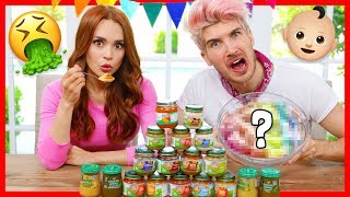 WE MIXED EVERY FLAVOR OF BABY FOOD AND ATE IT W Rosanna Pansino [upl. by Nnylarac]