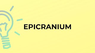 What is the meaning of the word EPICRANIUM [upl. by Saalocin]