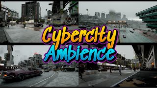 Cybercity Ambience  Relaxing City amp Traffic Sounds for Relaxation  White Noise  Cyberpunk 2077 [upl. by Tletski]