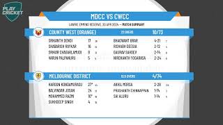 Melbourne CA  West  One Day  Div B  Rnd2  Melbourne District v County West Orange [upl. by Petulia830]