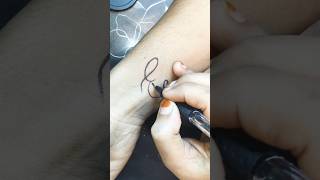 E letter perfect hand tattoo design with pen 🖊️shorts tattoo [upl. by Sherar816]