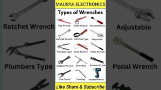 Types Of Wrenchs  shortsviral wrench electrial shortvideos gk youtube fan shorts ytshorts [upl. by Darom537]