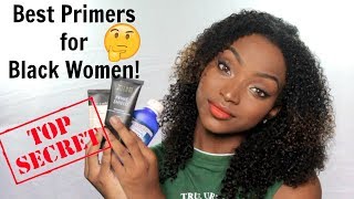 BEST DRUGSTORE PRIMERS for Black Women  PROOF  Very Detailed For All Skin Types [upl. by Aivul57]