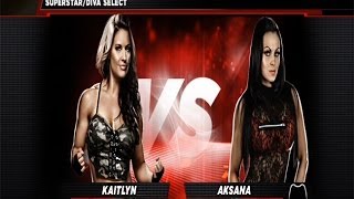 WWE 2K14 Aksana vs Kaitlyn Gold Rush Tournament Round 1 [upl. by Elvia]