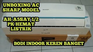 Unboxing AC Sharp model AHA5SAY hemat listrik model keren [upl. by Adekam]