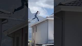 Solar panels Installations Technician jumping from a building to another without security measures [upl. by Jabin]