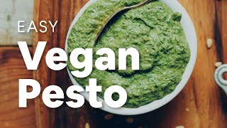 Easy Vegan Pesto 5 minutes  Minimalist Baker Recipes [upl. by Llertnauq726]