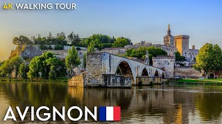 Avignon walking tour in 4K with animated map [upl. by Einnaffit570]