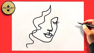 How to draw abstract line faces easy for beginners [upl. by Alemac]