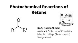 Photochemical reactions of Ketone [upl. by Alorac]