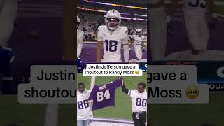 Justin Jefferson knows how much Randy Moss means to the Vikings vikings nfl shorts [upl. by Llieno787]